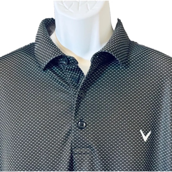 Callaway Mens XL Chevron Print Polo Shirt Opti Dri Golf Swing Tech Performance - Picture 11 of 11